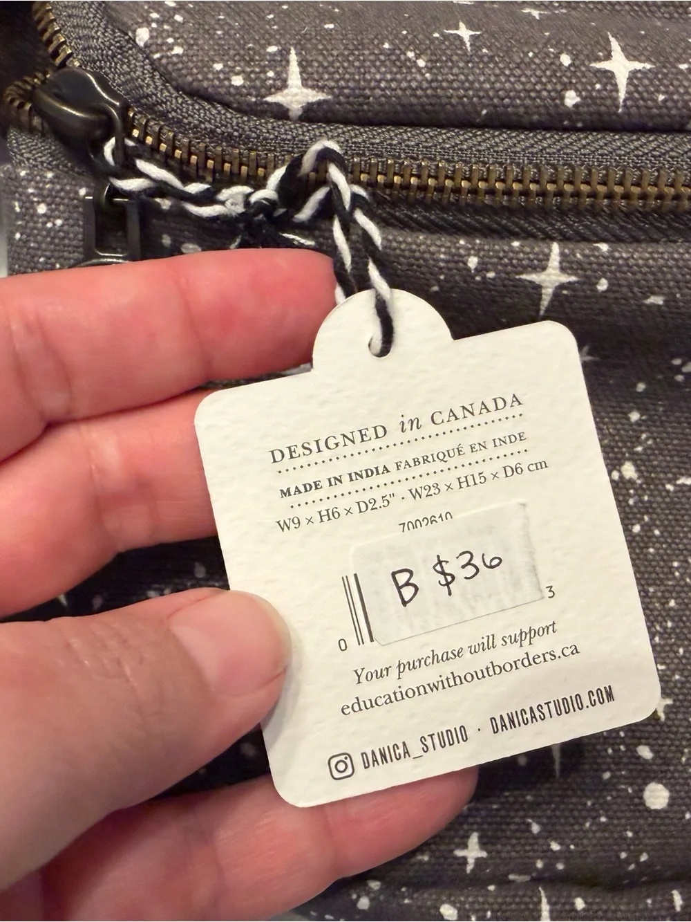 Star-Print Crossbody Hip Bag in Gray